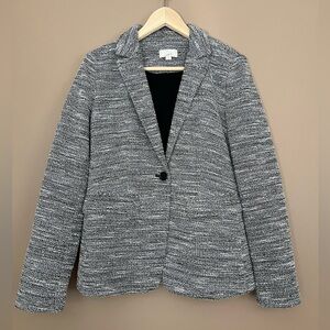 {LOFT} Brushed Knit Textured Sweater Blazer with Single Button Closure - Size 2